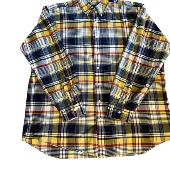 Ralph Lauren Yellow and Blue Casual Button Down Shirt - Picture 2 of 9